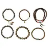 Rosario de Sándalo Verde Estilo Chino Retro Pulsera de Círculo Único Pulsera de Madera de Jade de Bambú Pulsera de Disco para Jugar Venta al por Mayor