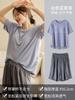 Pijamas para Mujer Verano 2025 Nuevo Estilo Seda de Hielo Estilo Delgado con Almohadilla en el Pecho Todo en Uno Desgaste de Manga Corta Conjunto de Ropa para el Hogar