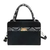 Bolsa de Mão Quadrada Pequena de Luxo Leve Estilo Coreano para Mulheres no Atacado, Nova Bolsa de Ombro Patchwork com Padrão de Cobra Primavera 2026, Bolsa Transversal para o Dia a Dia