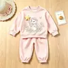 Conjunto de Sudadera 3D de Conejo y Estrellas para Primavera y Otoño para Niños, Sudadera de Cuello Redondo y Pantalones Jogger, Ropa Casual Infantil para Niñas y Bebés