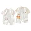 Aimi Aimi Mameluco de Algodón Puro Fino de Verano para Recién Nacido Ropa para Bebé Recién Nacido para Hombre y Mujer Ropa para Gatear para Bebé y Ropa de Monje