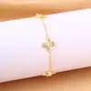 Pulsera Nueva y de Moda de Cuatro Hojas con Microincrustaciones de Lujo para Mujer, Moda Coreana y Japonesa, Popular entre Influencers, Joyería de Alta Gama