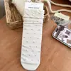 Calcetines de punto de lunares con lazo para otoño e invierno para mujer, calcetines apilados de encaje estilo coreano ins, calcetines versátiles, venta al por mayor desde Zhuji