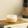 Taza en forma de tambor de montaña nublada, cocción simple con glaseado de hielo, taza de té de cerámica de alta gama para el hogar, juego de té kung fu de lujo ligero, taza de maestro anti-quemaduras