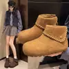 Botas de nieve retro de suela gruesa, que aumentan la altura y forradas de felpa para mujer, nueva colección otoño/invierno 2026, zapatos de algodón versátiles y cálidos, botines estilo Birkenstock