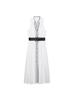 Ropa Femenina Transfronteriza Europea y Americana Verano 2025 Nuevo Diseño Elegante Vestido Midi de Popelina de Contraste 0387081