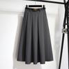 2025 Nuevo Estilo de Verano Ropa de Trabajo Sencilla Falda Elegante Versátil de Cintura Alta Línea A Falda Plisada de Color Puro para Mujer