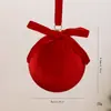 2026 Novo Enfeite de Bola de Tecido de Veludo de Natal 8CM Decoração de Árvore de Natal DIY Laço Bola Única Decoração Pendente Em Estoque