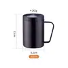 Taza Aislada de Doble Capa de Acero Inoxidable 304 con Asa y Tapa, Taza para el Hogar, Taza de Té, Taza de Café con Leche, Taza Grande, Anticaídas