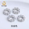 Anillo de Zirconia Diamante Microincrustado Chapado en Oro de 18 Quilates Borde Espaciadores de Agujero Grande Cuentas para Pulsera DIY Cuentas de Rueda Materiales para Ensartar Cuentas Accesorios