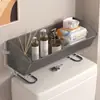 Estante multifuncional sobre el inodoro, gama alta, sin taladro, estante de almacenamiento práctico para baño e inodoro