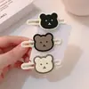 Osito linda chica simple estilo coreano pasador tocado pinza de pato beige clip para flequillo pelo despeinado alto sentido