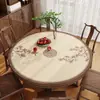 Nuevo Mantel Redondo para Mesa de Comedor Estilo Chino, Impermeable al Aceite, Impermeable, Mantel de Cuero Lavable, Lujo Ligero, Sensación de Alta Gama, Mantel Protector de Superficie de Mesa