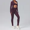 Sujetador tipo camisola con cuello halter, chaqueta de manga larga ajustada para fitness con cuello alto, pantalones de yoga sin costuras de cintura alta, conjunto de tres piezas para correr