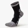 Calcetines con Dedos para Hombre Suela Gruesa de Toalla Absorbente de Sudor Transpirables Desodorantes Calcetines de Dedos Divididos Calcetines de Rizo para Otoño e Invierno Calcetines para Correr al Aire Libre