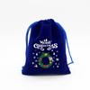 Atacado Sacos de Presente de Doces de Natal Véspera de Natal Embalagem de Maçã Saco de Armazenamento Azul Royal Tecido Flocado Cordão Aba Bolso Calças