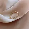Anillo de Moda de Celebridad de Internet ins Tendencia Estilo Frío Anillo Abierto para Mujer Estilo Japonés y Coreano Anillo Sencillo de Perla y Circonita Anillo para el Dedo del Pie