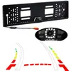 Placa de Matrícula Europea 12 Luces LED Trayectoria Dinámica Visión Nocturna HD Cámara de Visión Trasera CCD Asistencia Automática de Estacionamiento
