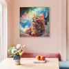 Transfronterizo Nuevo Color Gato Bajo Cielo Soñador Pintura de Diamantes Dibujos Animados Bordado de Diamantes Set Punto de Cruz Hogar
