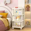 Estante de almacenamiento móvil de pie carrito de empuje pequeño gabinete de almacenamiento de juguetes tipo cajón para sala de estar cocina almacenamiento gabinete de almacenamiento
