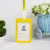 Portatarjetas con cordón para gafete de doble cara, portatarjetas de identificación de estudiante transparente, portatarjetas de identificación de empleado, gafete de trabajo, tarjeta de identificación de trabajo, etiqueta con nombre