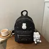Mochila Miffy de coelho com bolinhas, muito atraente e fofa, nova mochila estilo coreano para meninas, grande capacidade, leve, adequada para o dia a dia