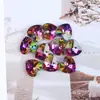 Accesorios para Joyería Ab Pendientes Arcoíris Accesorios Corazón Agujero Único Diamante de Cristal Venta al por Mayor Explosión Rayo Chapado Colgante de Cristal con Forma de Corazón