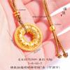 Não desbota por muito tempo Ouro de areia do Vietnã cravejado com diamantes A vida quatro belos amuleto da sorte paz fivela pingente acessórios DIY colar mulheres