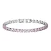 4.0 Pulsera de Zirconia con Diamantes Completos Joyería Fabricante Venta Directa Cadena de Tenis Simple de Colores Pulsera de Tenis al Por Mayor