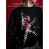 Camiseta de Manga Larga Estilo Americano Transfronteriza Europea y Americana, Top Oscuro Retro Estampado Y2K, Camiseta Interior, Conjunto de Tendencia de Moda Callejera