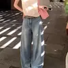 2026 Nuevos Jeans Retro Americanos Sueltos de Pierna Ancha de Tiro Alto Pantalones Largos Fluidos de Longitud hasta el Suelo Estilo Casual Perezoso Pantalones Largos