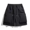 Shorts Cargo Holgados Simples de Color Sólido Delgados de Secado Rápido con Múltiples Bolsillos para Verano, Pantalones Deportivos Casuales de Moda