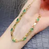 Pulsera Transfronteriza de Esmeralda Natural para Mujer, Accesorio de Nicho de Alta Gama, Joyería de Plata 925, Tamaño 4*6, Venta Directa desde Fábrica de Joyería