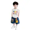 Conjunto de Verano sin Mangas con Purpurina Plateada para Niños, Chaleco Fresco Estilo Coreano, Ropa Moderna para Niños Pequeños, Ropa de Celebridad de Internet