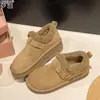 Zapatos Birkenstock Completamente Envueltos en Cuero Genuino para Mujer Invierno Espesos con Forro de Terciopelo Cálidos Zapatos de Algodón sin Cordones Botas de Nieve Zapatos de Piel de Cordero