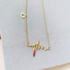 Collar Colgante Corto de Amor Electrocardiograma Personalizado Simple Versátil Cadena para Clavícula Moda Femenina Cadena de Collar Elegante Joyería para Mujer