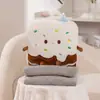 Combo de Almohada y Manta con Forma de Pastel para Siesta, Engrosado, Plegable para Uso en Coche, Manta de Siesta para Oficina, Dos en Uno