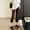 Calça de yoga com sensação de pele zero calça micro flare para pessoas baixinhas fitness calça de oito pontos alta elasticidade levanta bumbum modeladora esportiva calça cigarette jeans