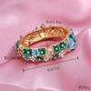 Transmisión en Vivo Pulsera Popular Estilo Étnico Palacio Mariposa Pintada Flor de Amor Accesorios Pulsera Abierta de Diamante Joyería de Moda para Mujeres
