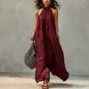 Vestido longo de alça europeu e americano estilo hot girl para férias femininas, sem costas, franzido, solto, ombro a ombro, vestido boêmio transfronteiriço para mulheres
