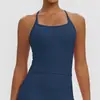 Novo top cropped esportivo justo transfronteiriço para mulheres com bojos, top nadador para yoga, regata fitness para Pilates