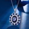Otoño e Invierno nuevo estilo joyería Zhuang Sheng fondo de cobre chapado en oro simulación cristal azul puntiagudo temperamento traje en forma de huevo 10*14-6*8