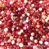 Miçangas de vidro sortidas de 3-12 mm, multicoloridas, para fazer colares e pulseiras DIY, contas redondas, materiais para colares e pulseiras artesanais, acessórios de joias
