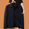Jaqueta fina de primavera e outono para homens de meia-idade e idosos, jaqueta de alta qualidade business casual com gola dobrável e zíper