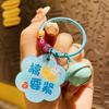 Estilo Ins Creativo Acrílico Texto Marca Ping An Coche Feliz Llavero Colgante Corazón de Niña Funda para Teléfono Móvil Joyería