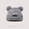 Chapéu de urso fofo de lã tricotado acolchoado pelúcia quente chapéu de lã tricotado coreano chapéu quente atacado