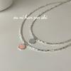 Collar Onihan S925 de plata esterlina con forma de corazón y forma de corazón, diseño único, cadena de clavícula con sentido avanzado.