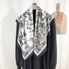 Bufanda cuadrada de seda sintética de 90 cm, ideal para festivales, regalos de alta gama, estilo coreano, moda femenina, ropa de negocios estampada, decoración de basura.