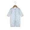 Roupas de Bebê Verão Malha Respirável Cardigã de Bebê Pijama Macacão Fino Roupa com Ar Condicionado Tipo Macacão de Manga Longa A3