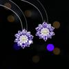 Pendientes de plata s925 con aguja, de lujo, de alta calidad, al por mayor, con temperamento de hada súper alta, de alta gama, de doble capa, con circonitas brillantes y flores para mujer.
